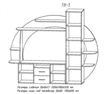 Стенка для телевизора размеры