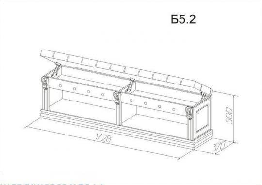 Банкетка «Благо» Б5.2 (к модулю Б5.10-3) (Орех)-2