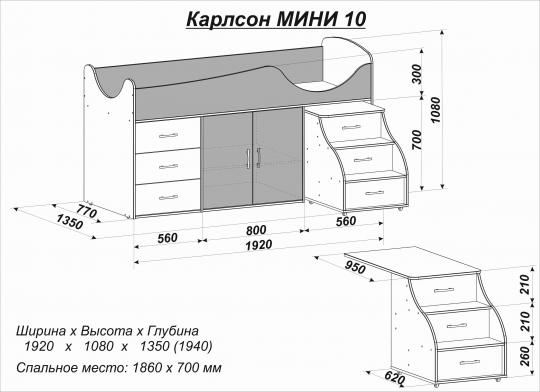 Кровать-чердак Карлсон Мини-10-5