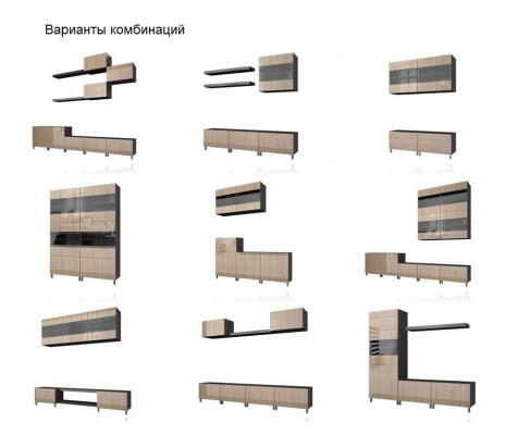 Гостиная Прато Черный глянец-2