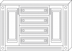 Комод 2,3 с 2-я пилястрами Патиния модуль 38