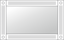 Зеркало горизонтальное прямоугольное Патиния модуль 48