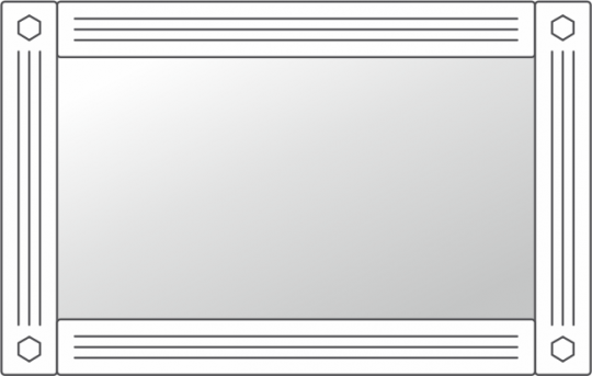 Зеркало горизонтальное прямоугольное Патиния модуль 48